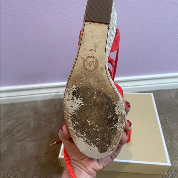 Michael Kors Orange Lace Up Wedges/Heels Size 6.5 - Picture 7 of 9